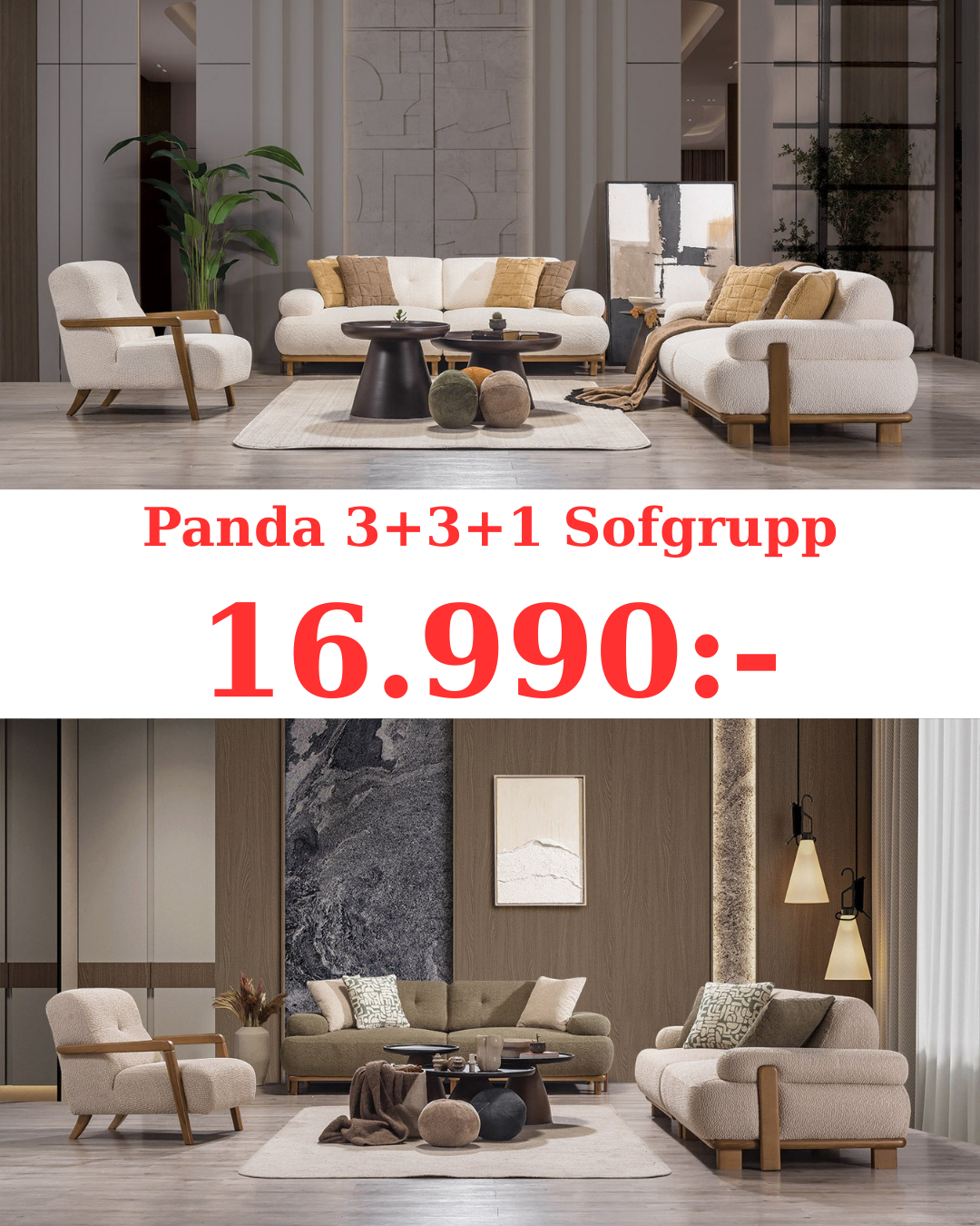 đ„Panda 3+3+1 Soffgrupp âłBĂ€stsĂ€ljare i Bohem-serien | Endast 4 kvar