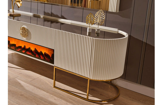 London TV-Bänk Elkamin