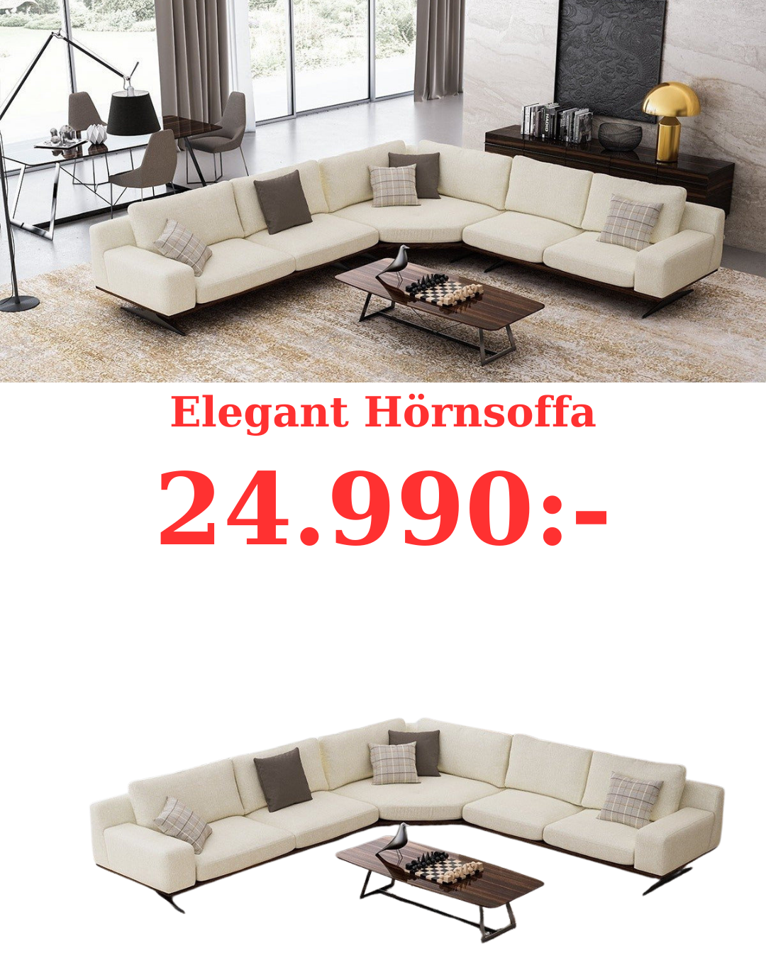 Elegant Hörnsoffa