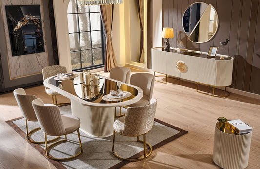 London Matbord med 6 Stolar