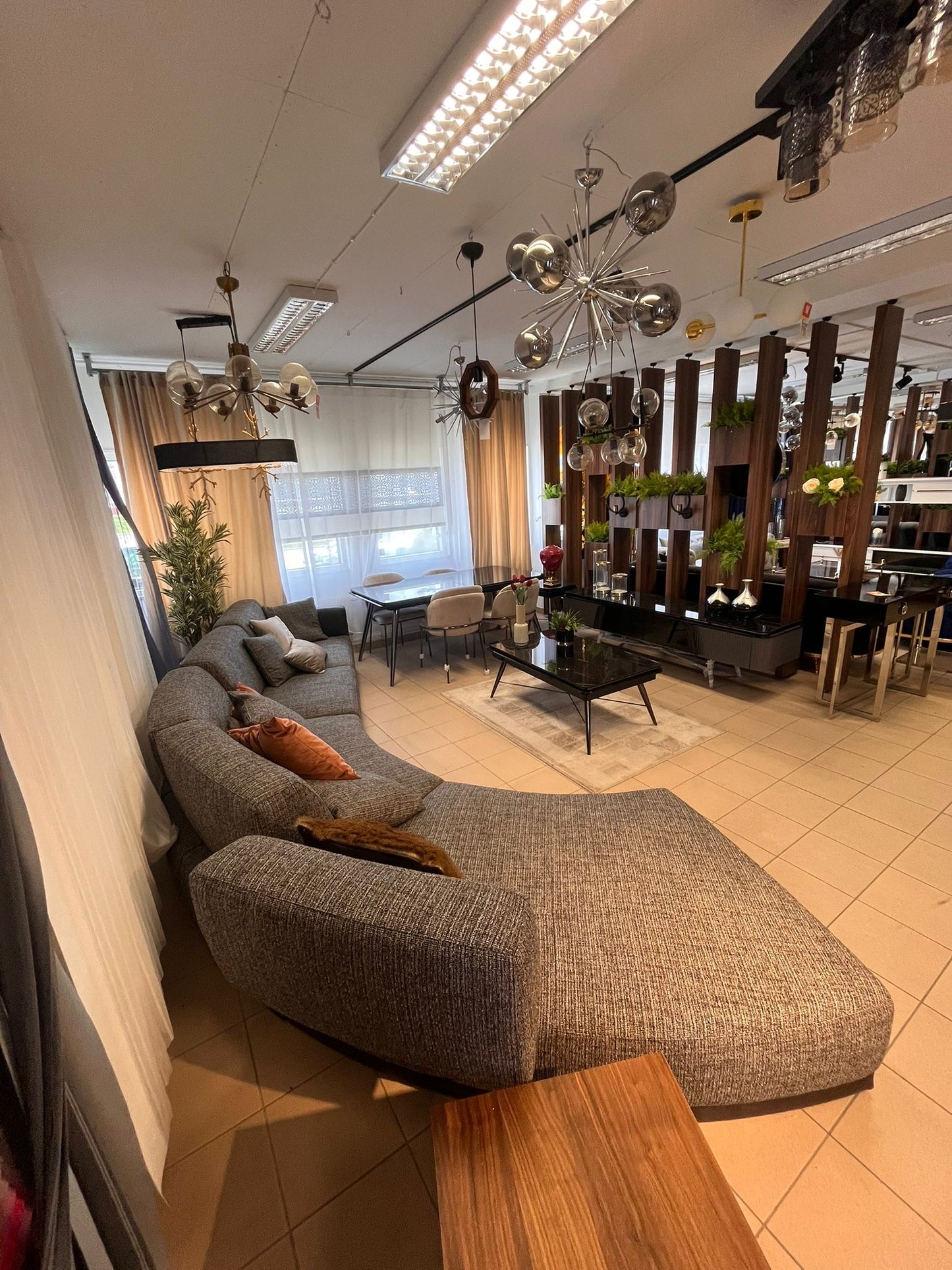 Lemans Modul Soffa - Grå Linnetyg med Svart Ben