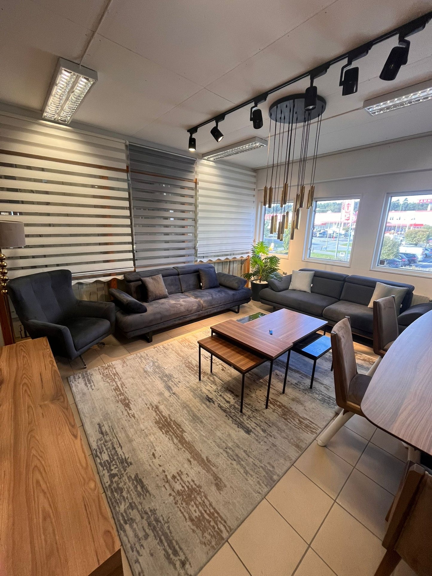 Tesla 3+3+1 Soffgrupp - 3 Sits Antracit Grå - 3+1 Grå Färg