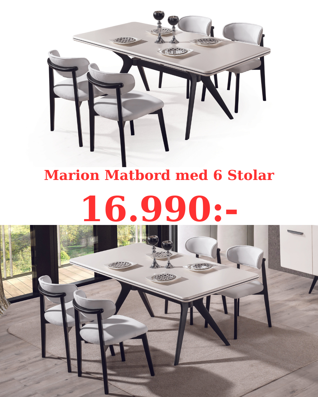 Marion Matbord med 6 Stolar