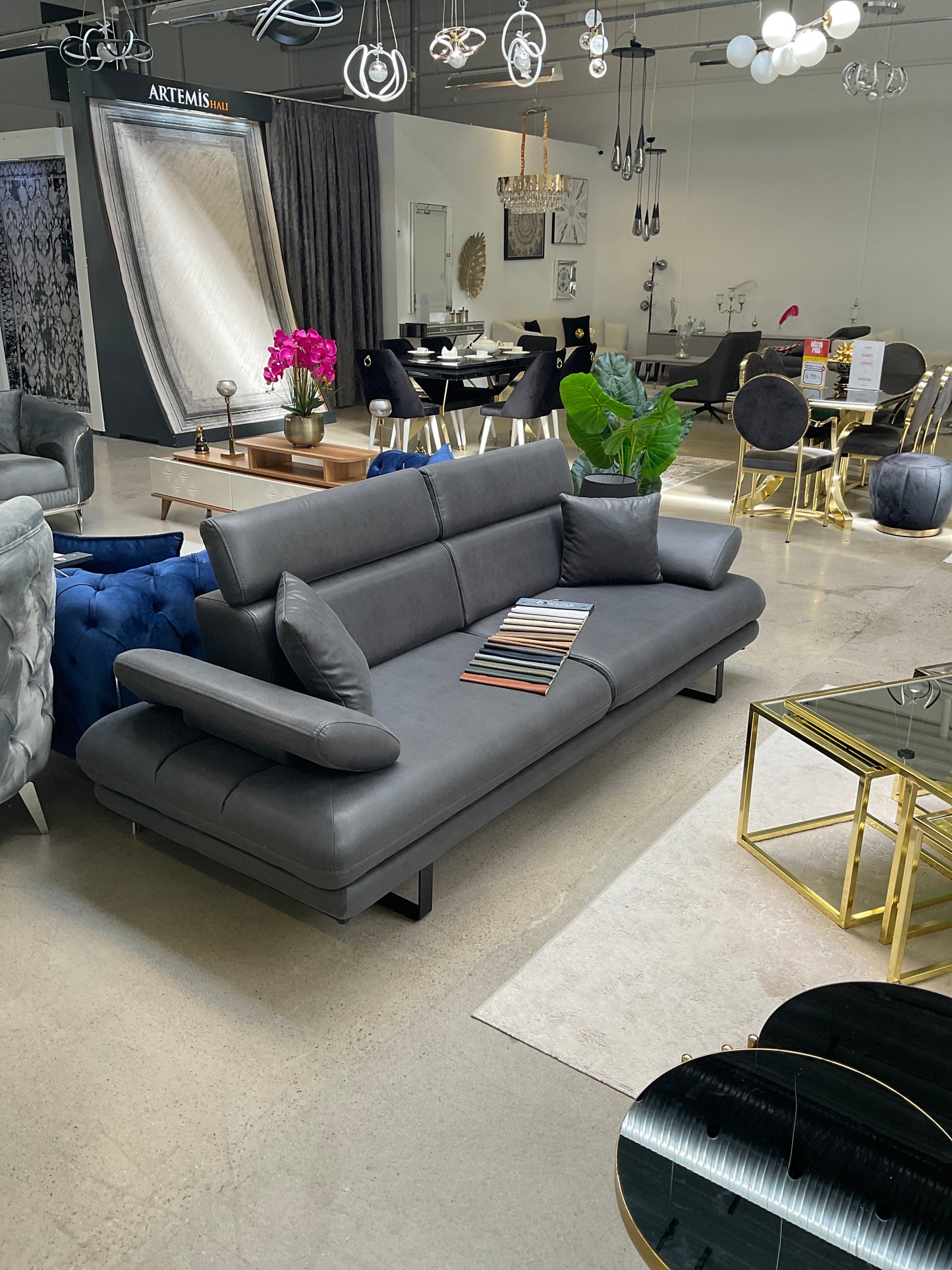 Tesla 3 Sits Soffa - Svart Nubuckläder