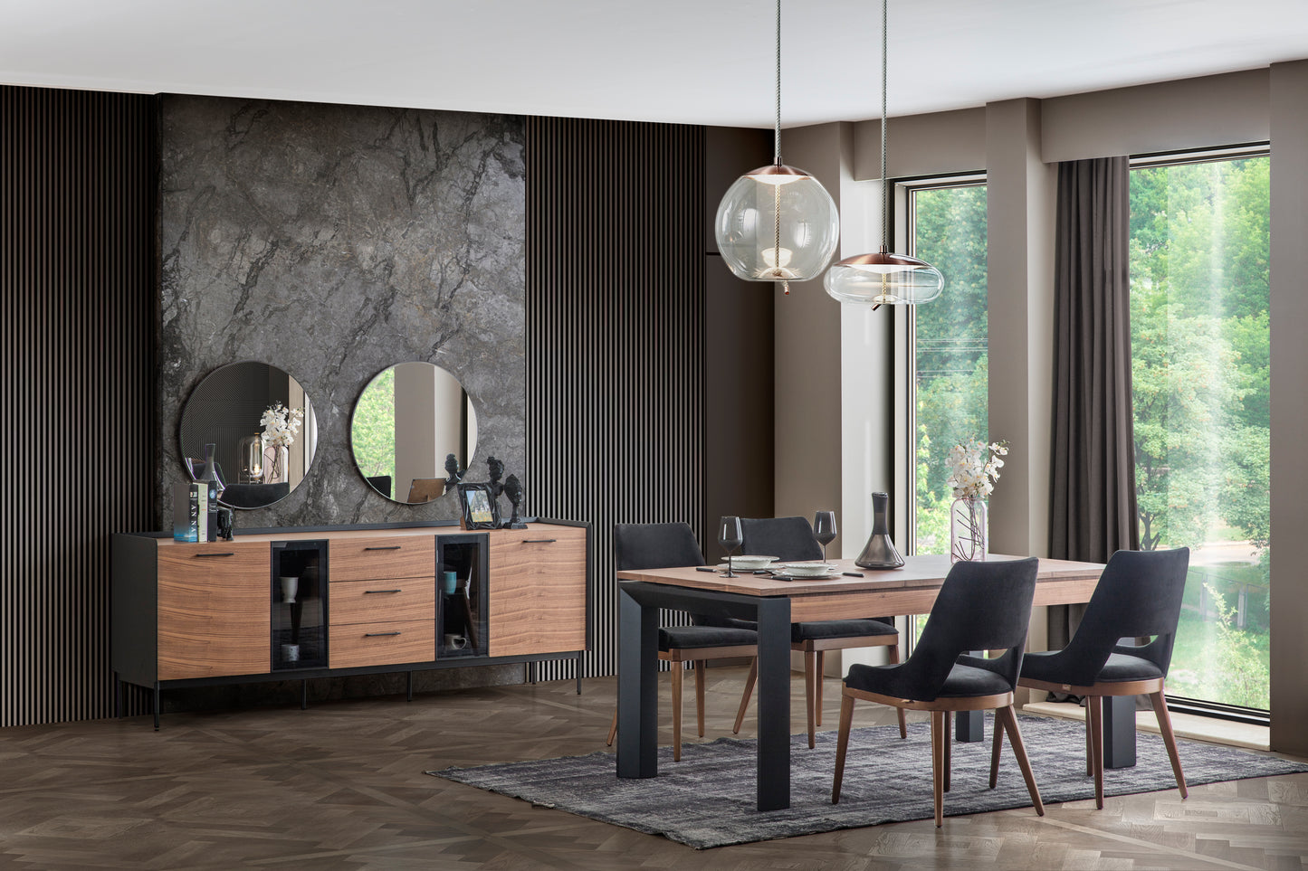 Rita Matgrupp - Dining Table with Favor 6 Chairs