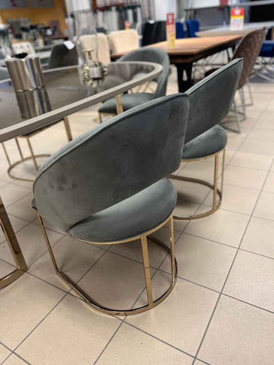 Gabba Lyon Stolar 8 St - Grå med Guld Ben