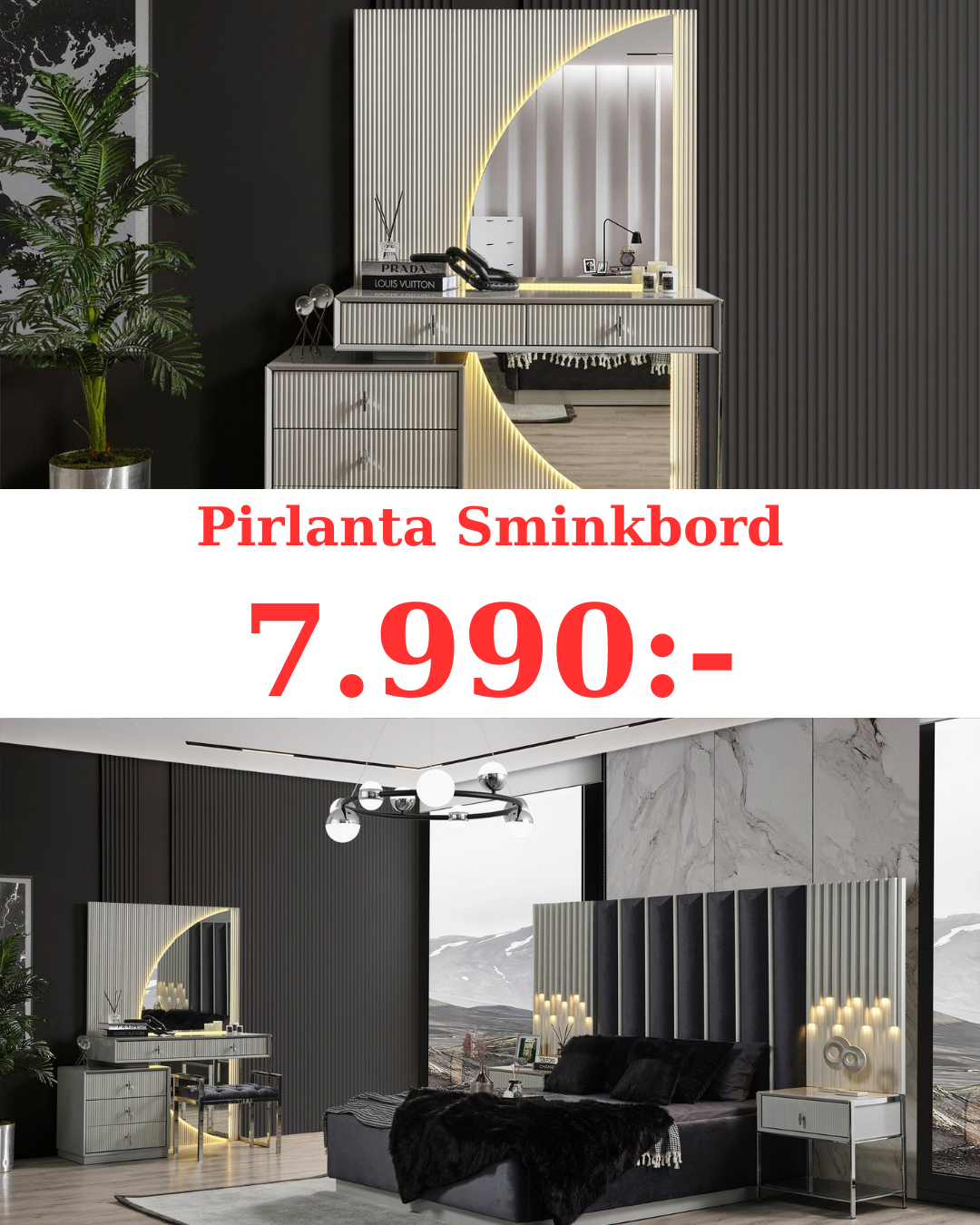 Pirlanta Sminkbord med Spegel