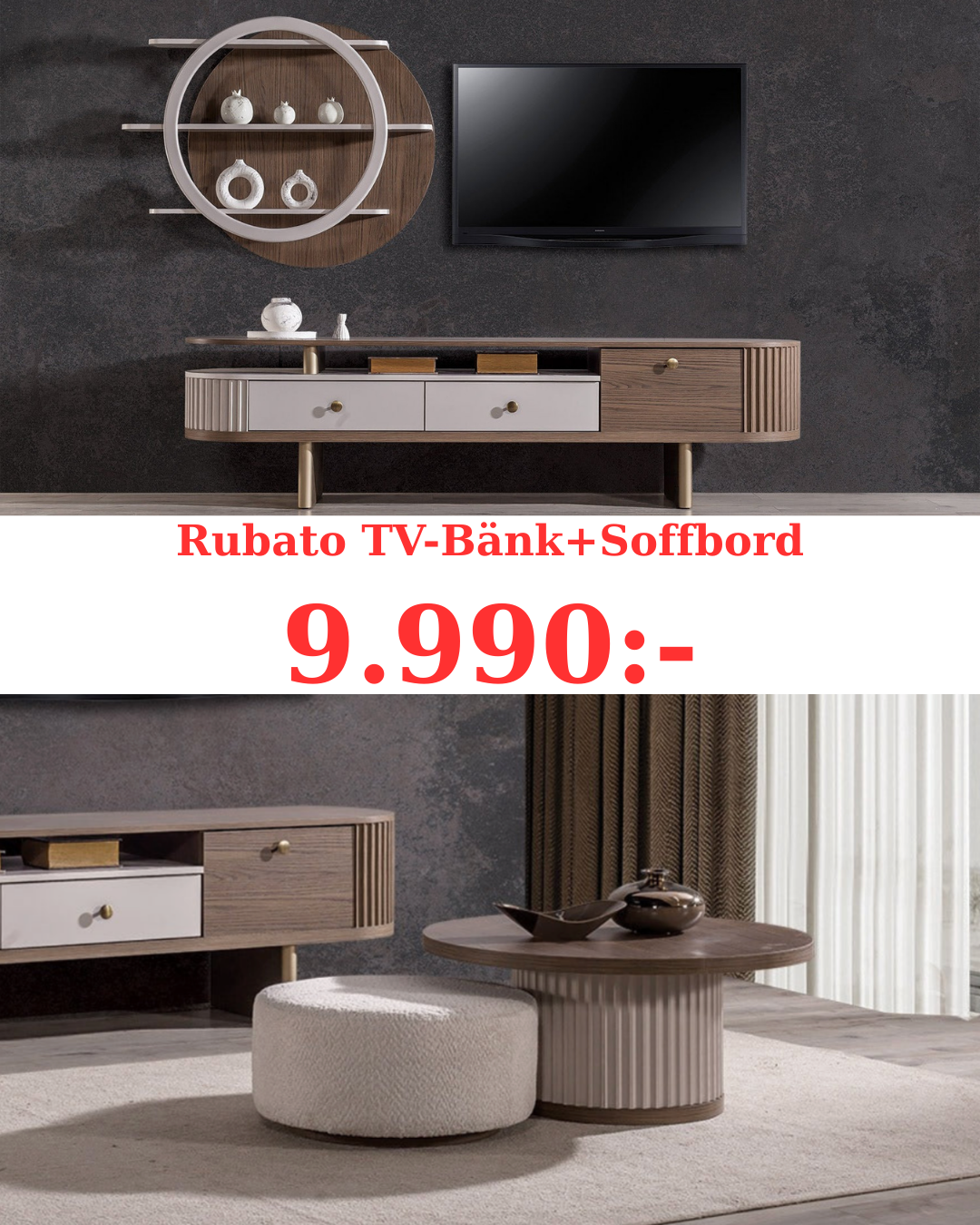 Rubato Tv-Bänk + Soffbord