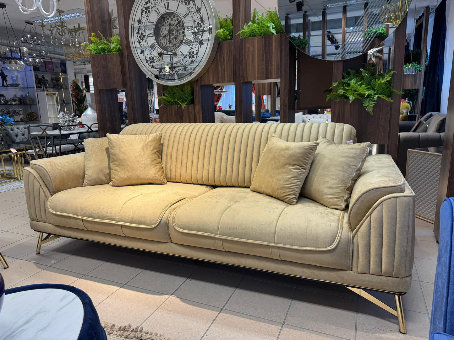 Albimo Magnum 3+3+1 Soffgrupp (3 +1 Brun Färg & 3 Sits Gul Färg)