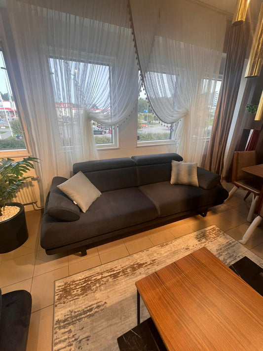 Tesla 3+1 Soffgrupp - Antracit Grå med Svart Ben