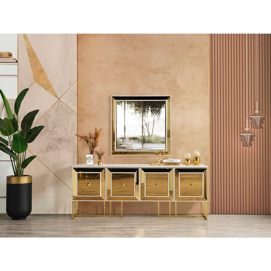 Gold Skänk med Spegel - LINE Furniture Group