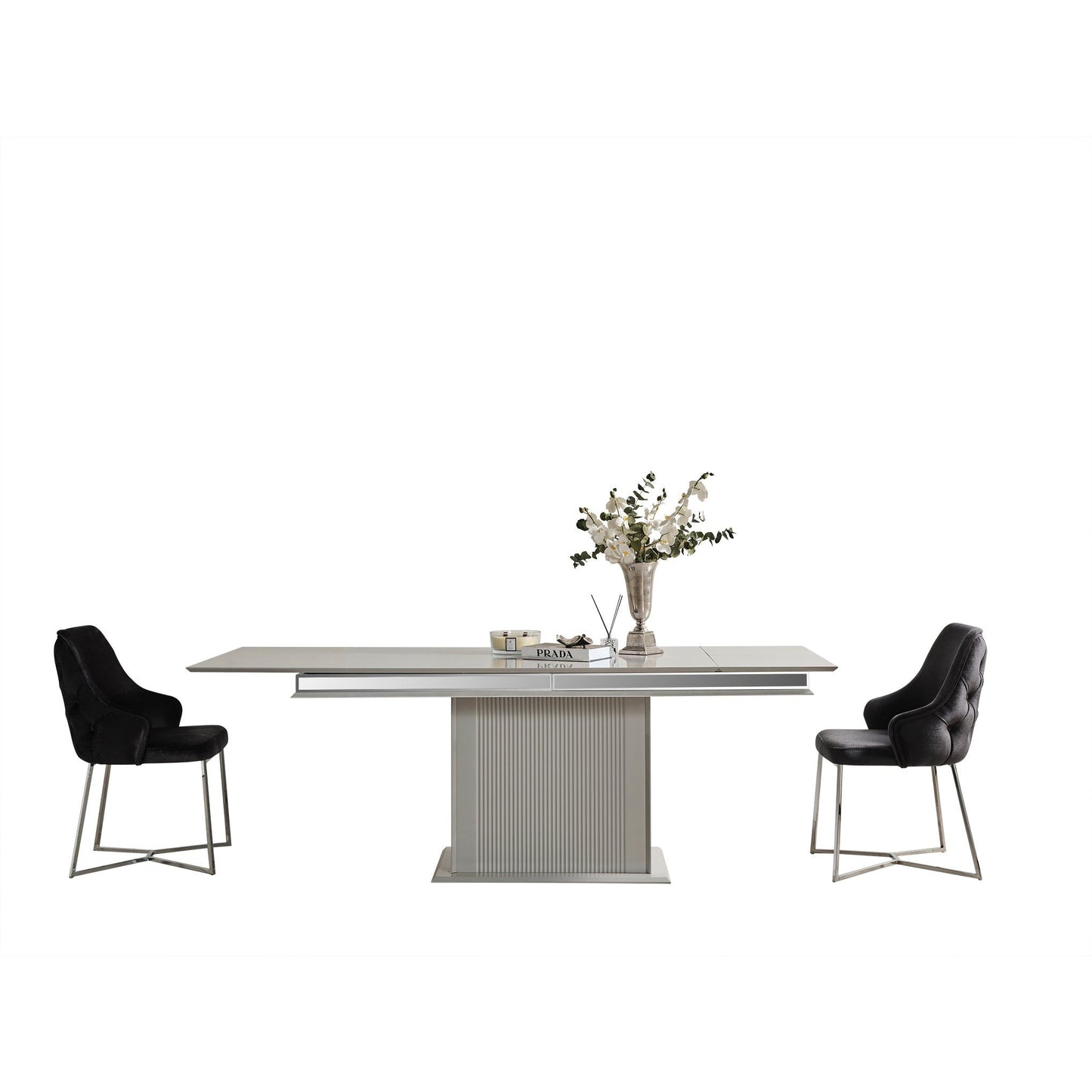 Pirlanta Dining Table with Ross 6 chairs
