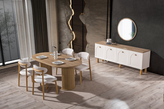 Baha Matgrupp - Matbord med 6 Stolar