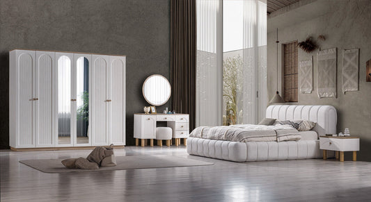 Baha Sovrumsset(Säng-2 st Sängbord-Sminkbord-Spegel)