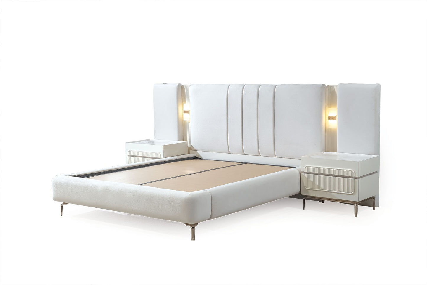 ROMA HemPaket (Panda 3-Sits Soffa – Madrid TV-Bänk – Madrid Soffbord – Madrid Säng med förvaring)