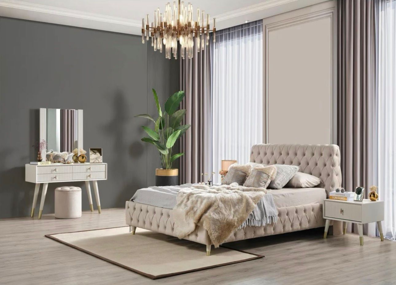 7️⃣ Istanbul HemPaket (Soffgrupp – TV-bänk – Soffbord – Säng med förvaring)