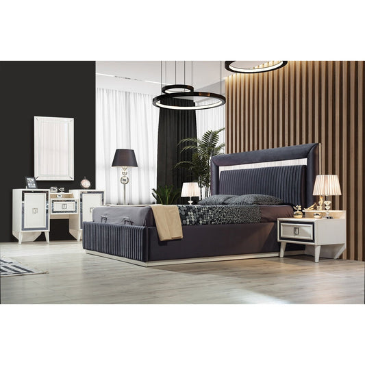 Albimo Gloria Sovrumsset - (160 cm Säng-2 st Sängbord-Sminkbord)