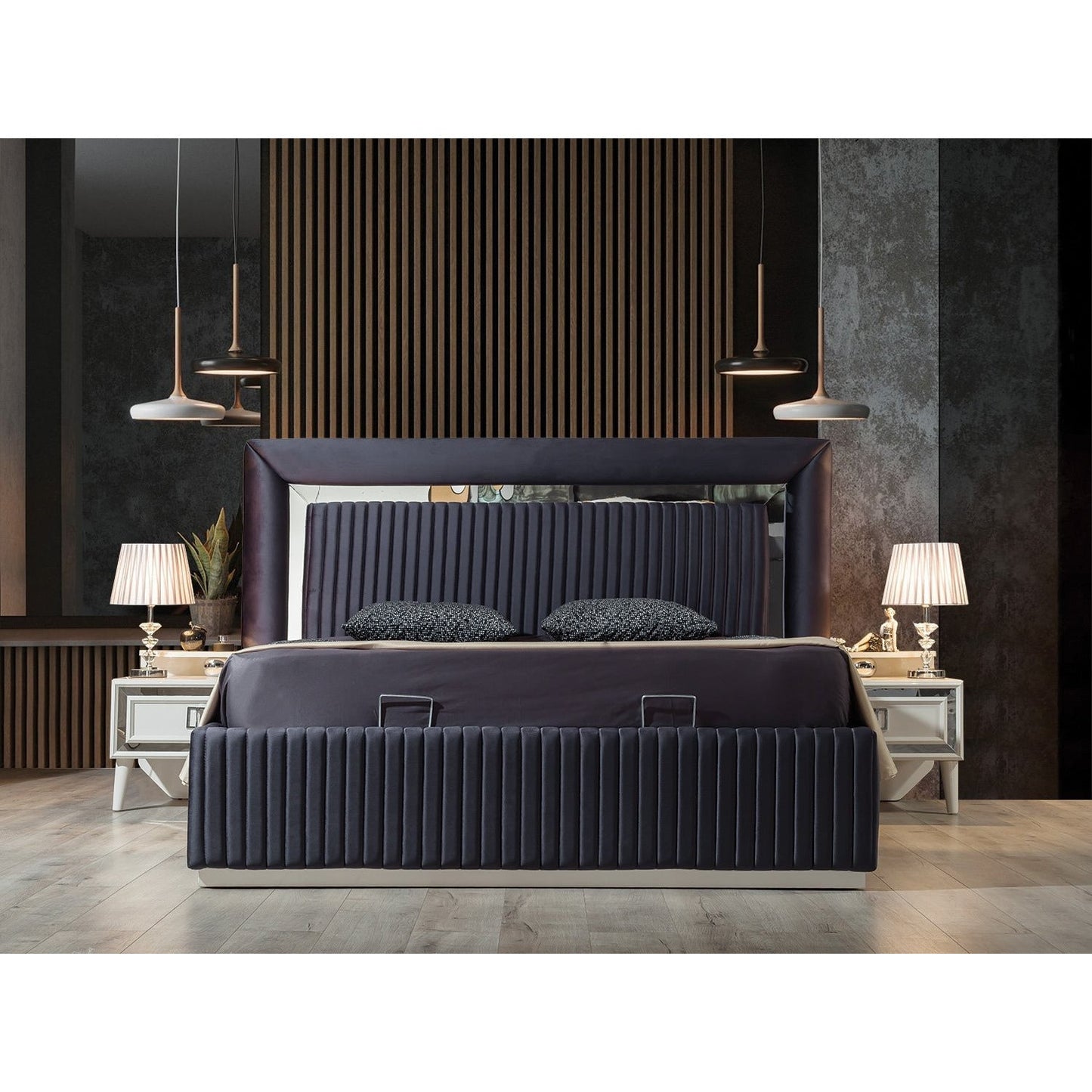 Albimo Gloria Sovrumsset - (160 cm Säng-2 st Sängbord-Sminkbord)