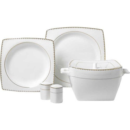 Korkmaz Bone 60 Delar Middagsset För 12 Personer A8431 - LINE Furniture Group