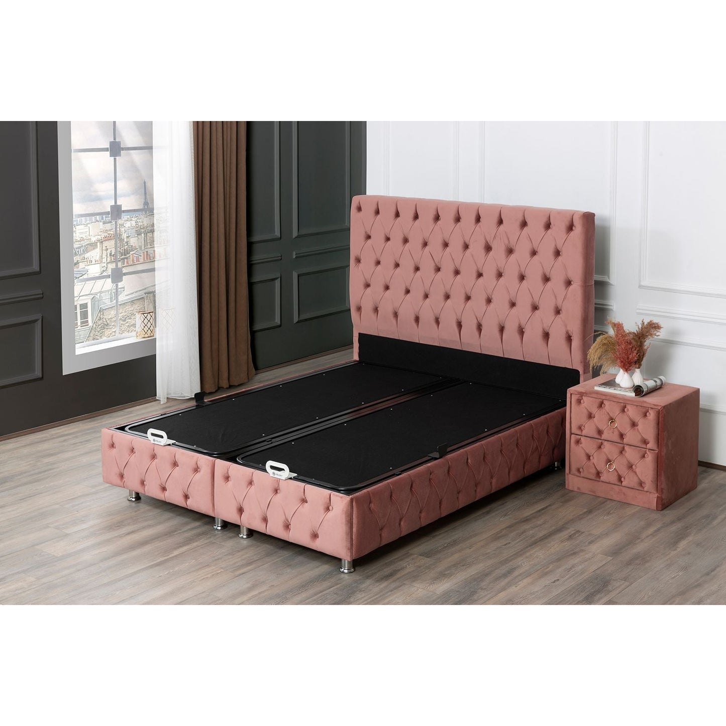 Pirlanta Säng-Huvudgavel-Madrass-Förvaring - LINE Furniture Group
