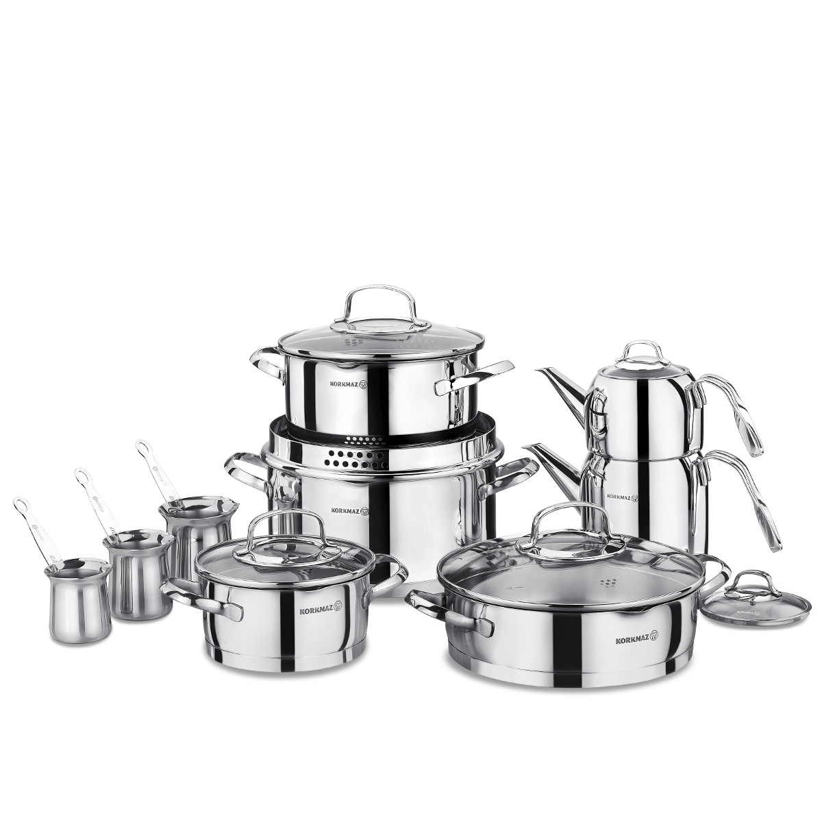 Korkmaz Steama 15 Delar Hiper Set A1702 - LINE Furniture Group