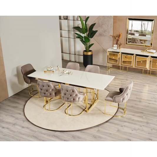 Gold Förlängningsbart Matbord - LINE Furniture Group