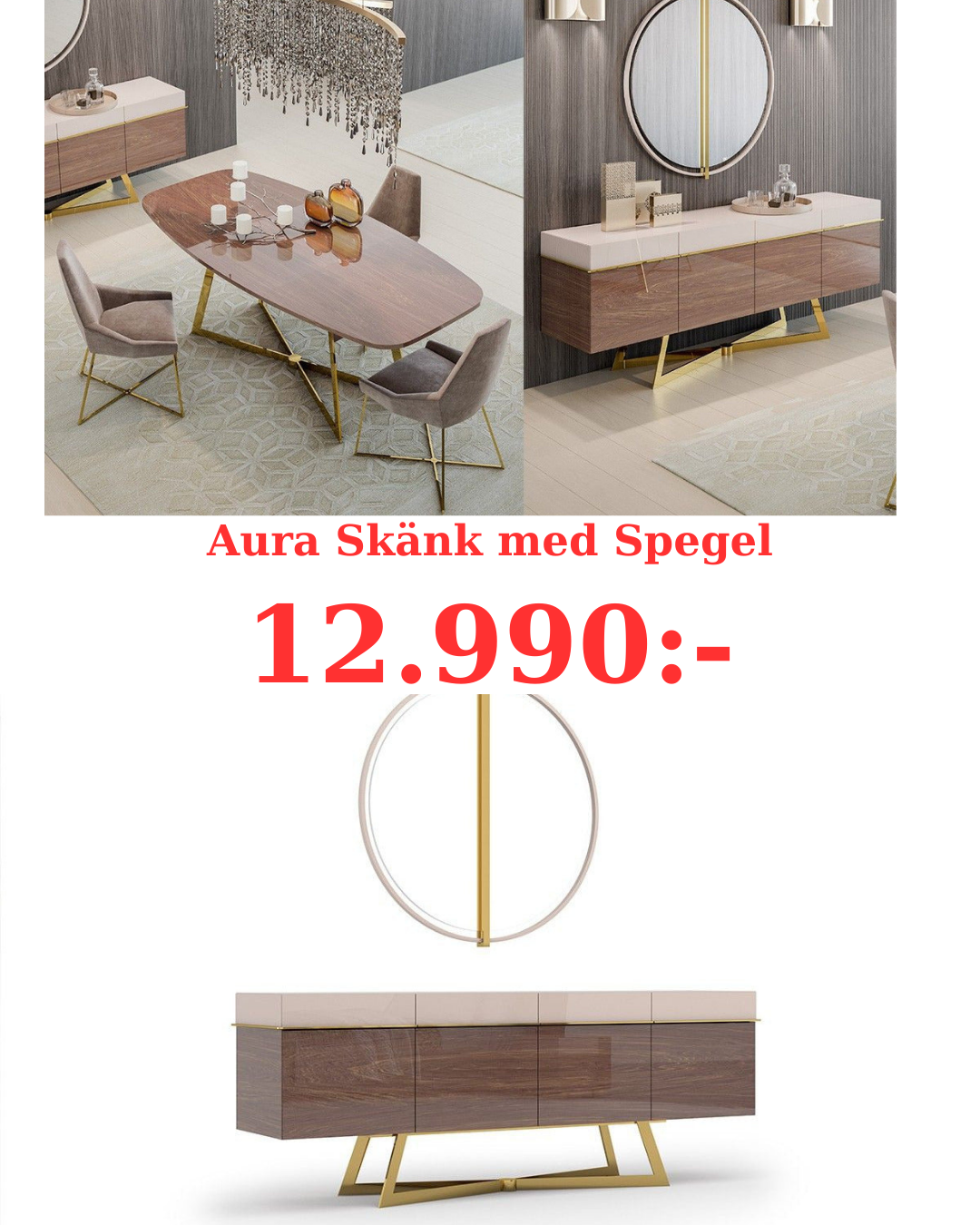 Aura Skänk med Spegel