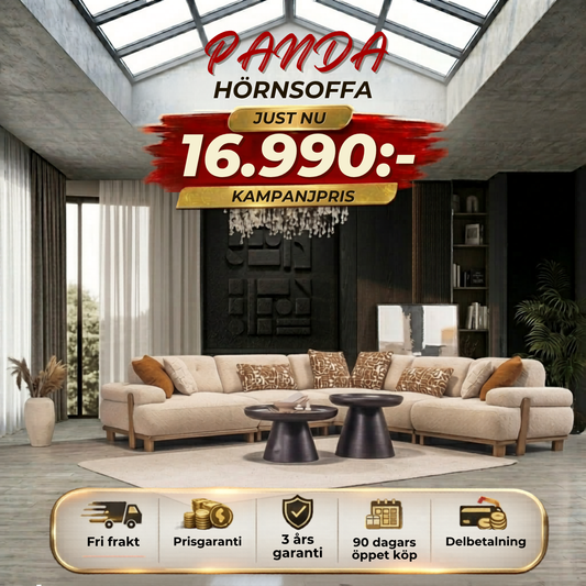 💥Panda Hörnsoffa ⏳Bohem bästsäljare | Endast 4 kvar-Hämta idag