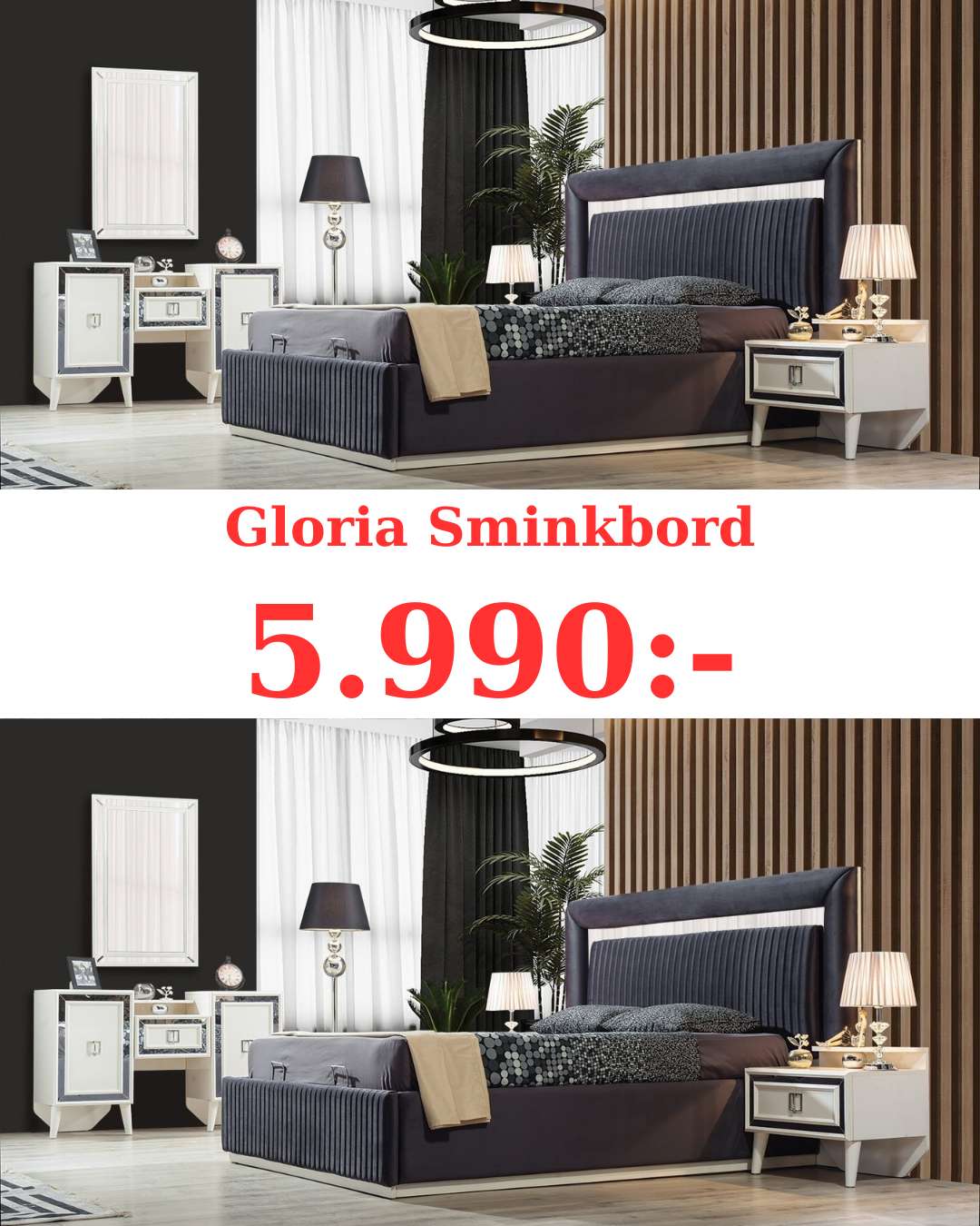 Gloria Sminkbord med Spegel