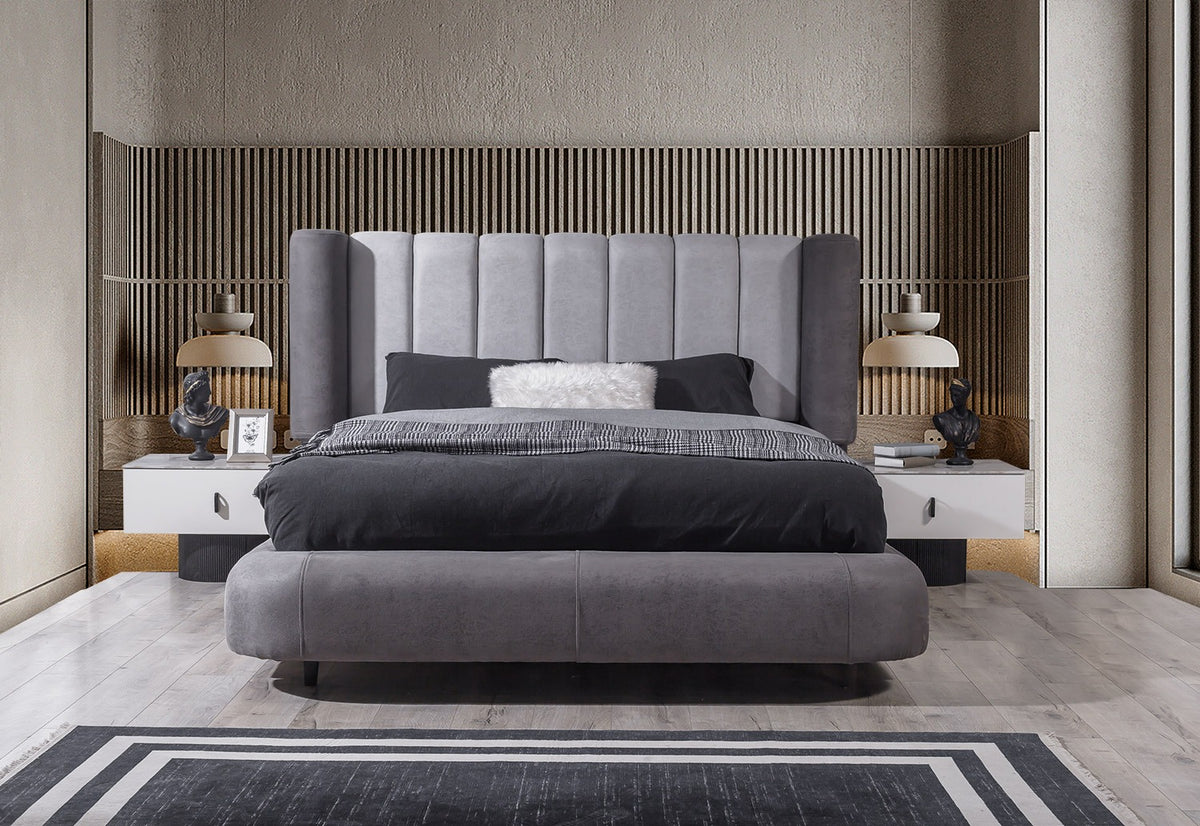 BARCELONA Sovrumsset (Säng + 2 Sängbord + Sminkbord + Garderob)