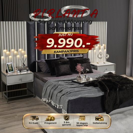 ⭐LUX PIRLANTA Säng med förvaring + madrass ⏳ Begränsat antal | 2 kvar-160cm eller 180 cm