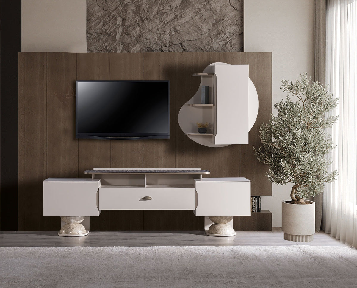 AVVA Vardagsrumsset (Matbord med 6 Stolar + TV-Bänk)