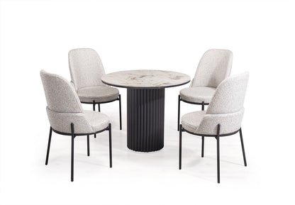 BARCELONA Rund Matgrupp 90 cm med 4 Savana Stolar