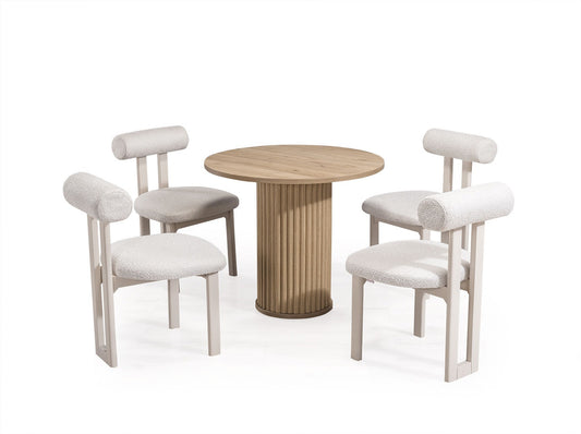 BAHA Rund Matgrupp 90 cm med 4 Avva Stolar