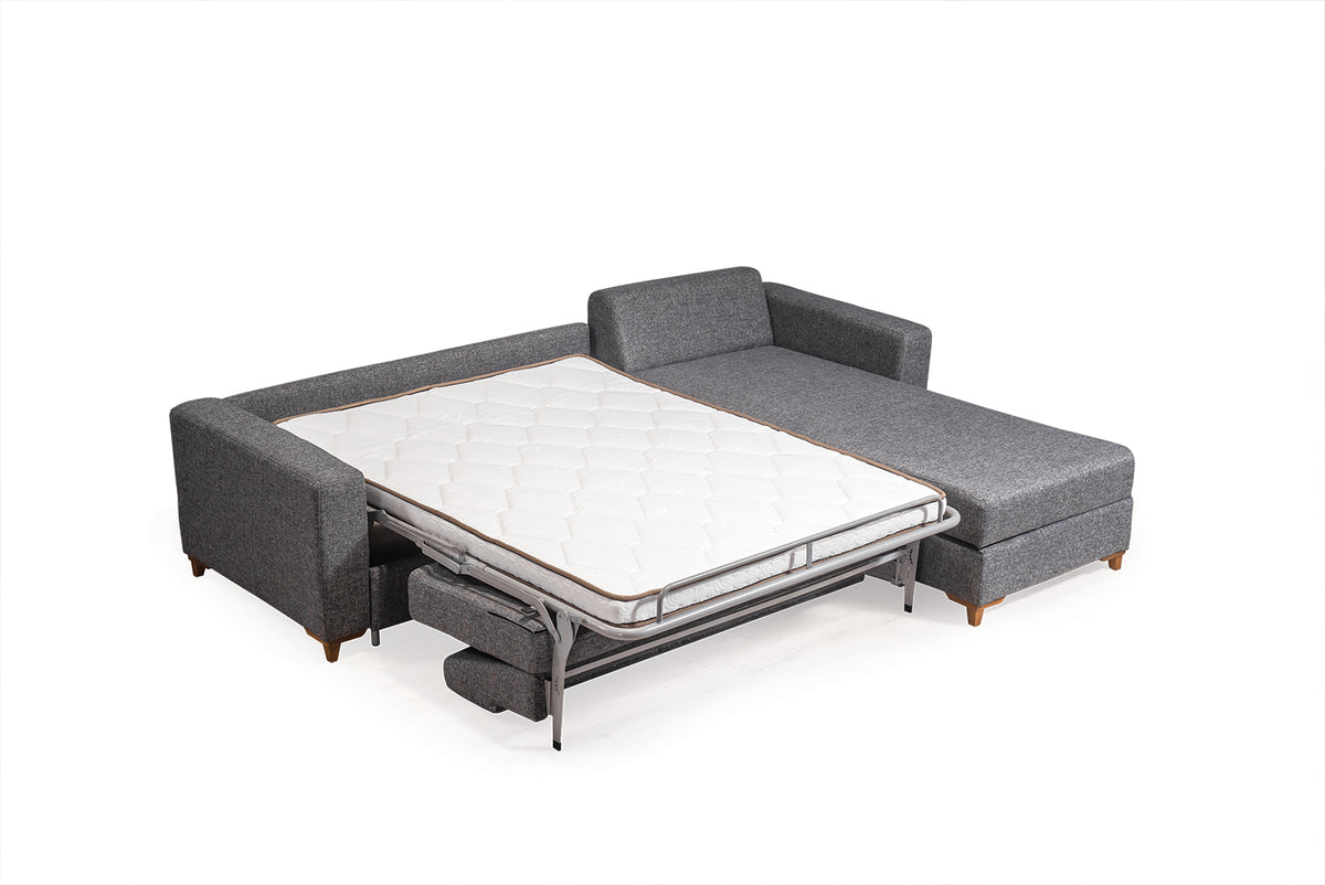 LORA-A Relax Hörnsoffa med Bäddfunktion & Förvaring