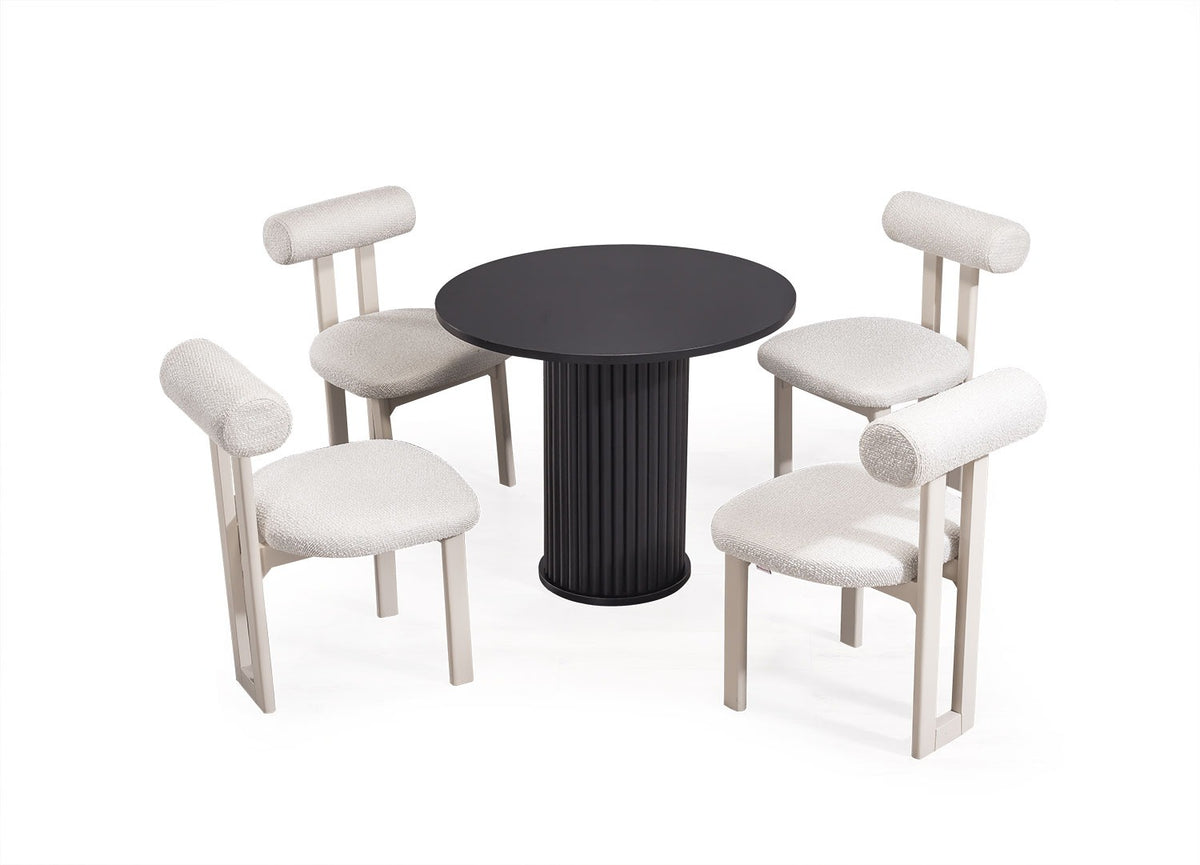 BAHA Rund Matgrupp 90 cm med 4 Avva Stolar