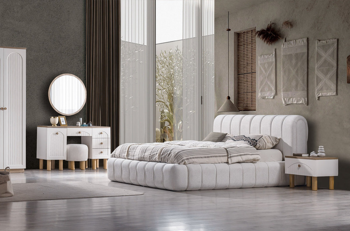 BAHA Sovrumsset (Säng + 2 Sängbord + Sminkbord + Garderob)
