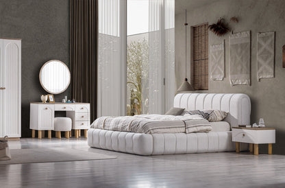 BAHA Sovrumsset (Säng + 2 Sängbord + Sminkbord + Garderob)