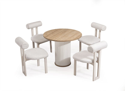 BAHA Rund Matgrupp 90 cm med 4 Avva Stolar