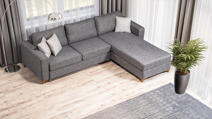 LORA-A Relax Hörnsoffa med Bäddfunktion & Förvaring