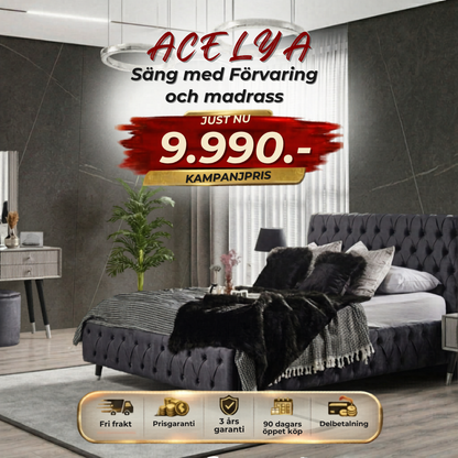 ⭐ACELYA Bed with storage and mattress ⏳ Begränsat antal – först till kvarn!