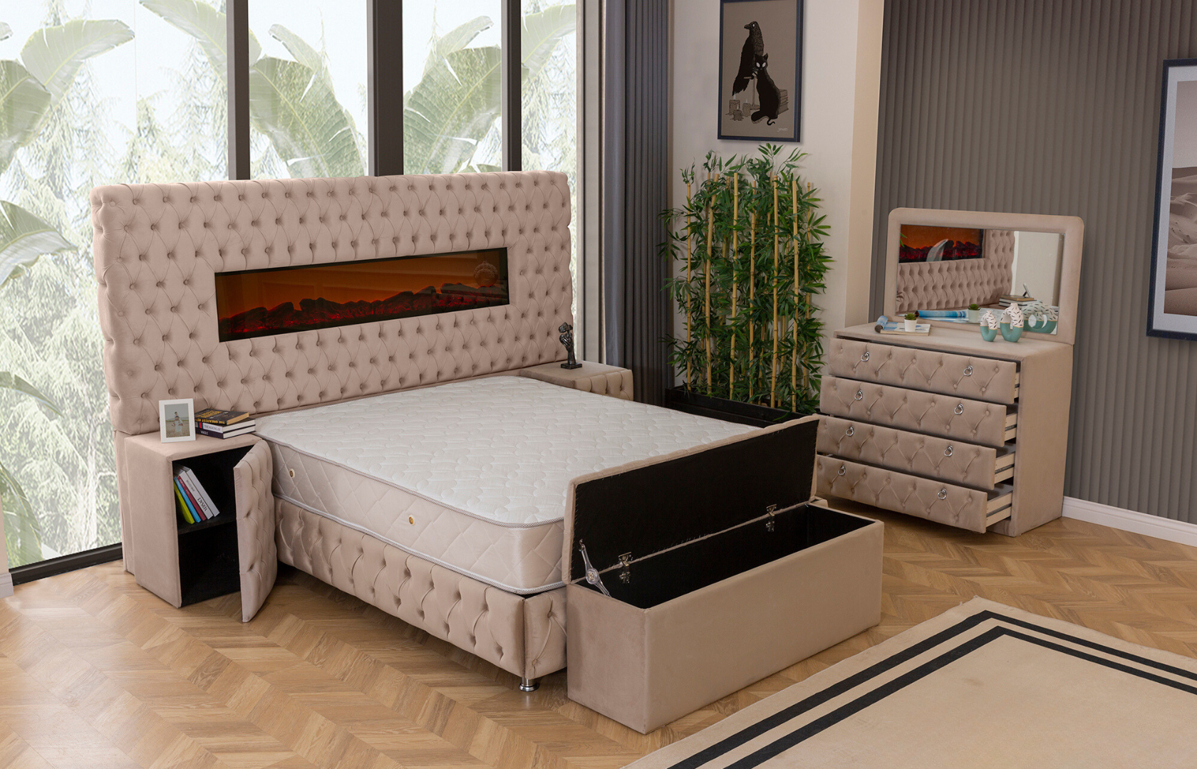 Nova Säng-Huvudgavel-Madrass-Förvaring - LINE Furniture Group