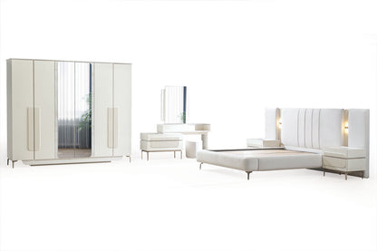 MADRID Sovrumsset (Säng + 2 Sängbord + Sminkbord + Garderob)