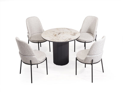 BARCELONA Rund Matgrupp 90 cm med 4 Savana Stolar