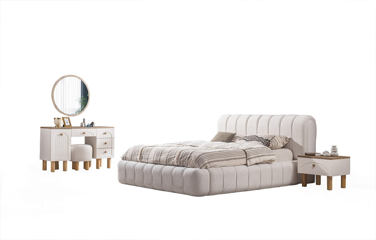 BAHA Sovrumsset (Säng + 2 Sängbord + Sminkbord + Garderob)