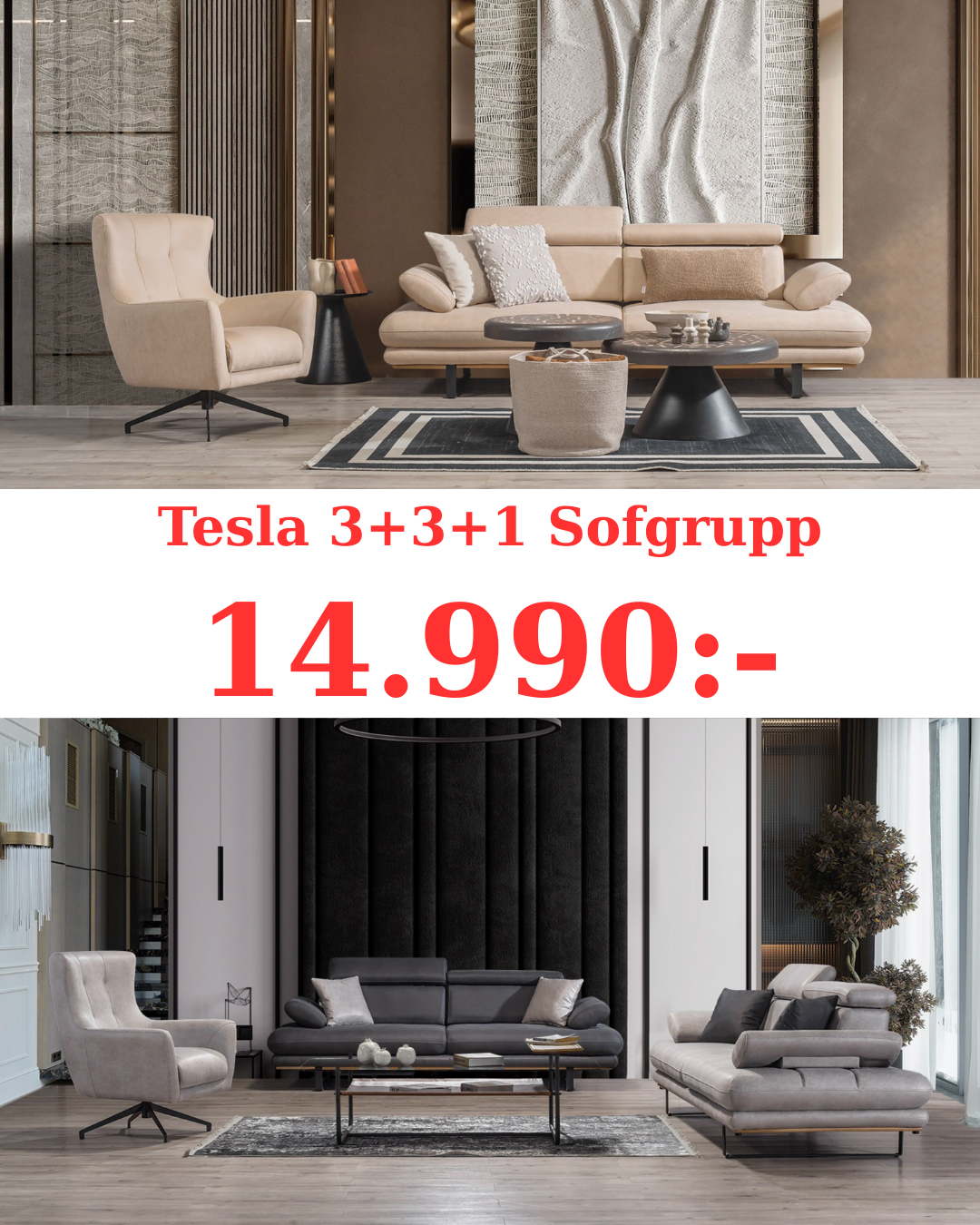 Tesla 3+3+1 Soffgrupp