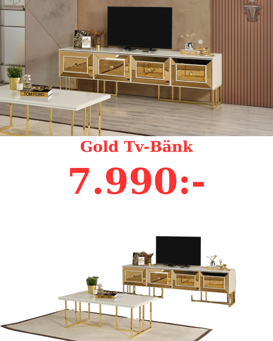 Gold TV-Bänk