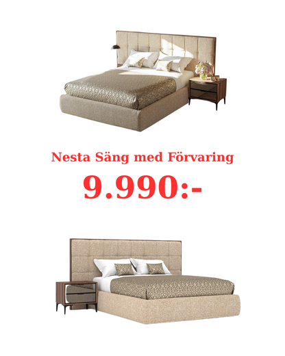 Nesta Säng med Förvaring - (160 cm eller 180 cm)