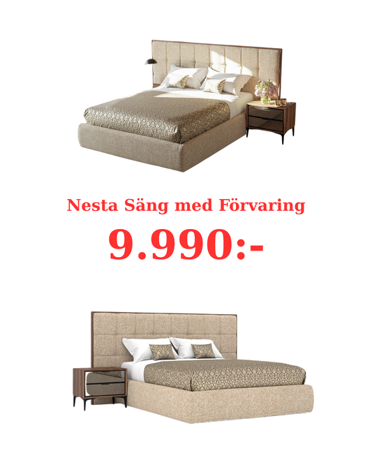 Nesta Säng med Förvaring - (160 cm eller 180 cm)