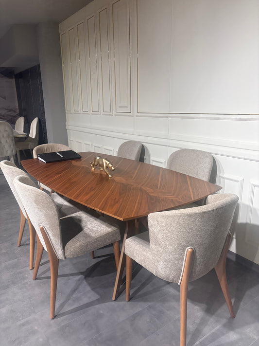 Nills Viera Matgrupp - Matbord med 6 St Stolar – Line Furniture